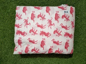 Indian White Tiger Print Dressmaking, Sewing, Running, Crafts Fabric 3 Yards - Picture 1 of 4