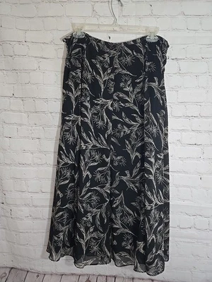 Falda fluida floral oscura forrada transparente Evan Picone talla 10 Whimsygoth FairyGrunge años 90 Foto 1 de 4