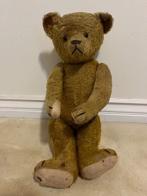 ¿GROWLER vintage? Peluche de peluche BEAR-5 articulado, paja de mohair años 20’s Foto 1 de 4
