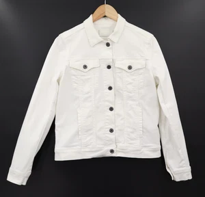 Articles Of Society Women's Denim Stretch Jacket White Sz L - Picture 1 of 10