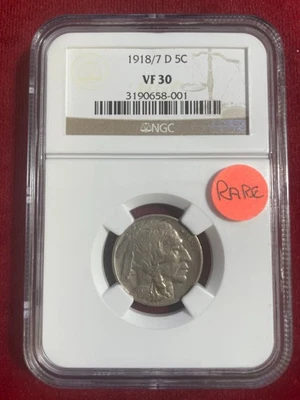 1918/7 D  Buffalo Nickel VF30 NGC - Image 1 of 4