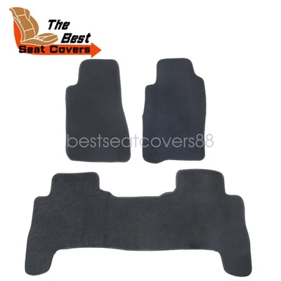 Floor Mats Carpet Velour 2Rows For 2007 2008 2009 2010 Nissan Titan Armada Black - Image 1 of 4