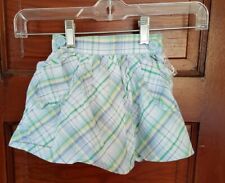 NWT CHEROKEE Girl's 12 Months Blue Green White Plaid Panties Cotton Skirt