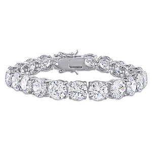 Amour Sterling Silver 72 3/8CT TGW Round-Cut Cubic Zirconia Tennis Bracelet - Picture 1 of 5