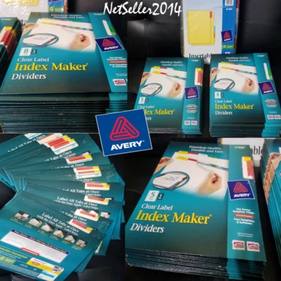 🔥LOT OF 41 PACKS Avery Index Maker Print Label Dividers w/Color Tab 5 & 8 Taps - Image 1 of 4