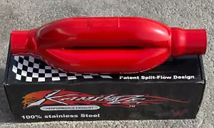RED KM300R - WickedFlow Kamikaze Muffler 3" Inlet/Outlet ***AUTHENTIC*** - Picture 1 of 9