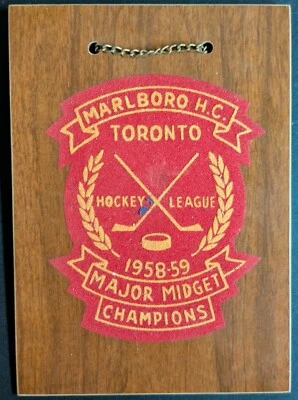 Parche del club de hockey Toronto Marlboro 1958-59 + placa Major Midget Champions Foto 1 de 4