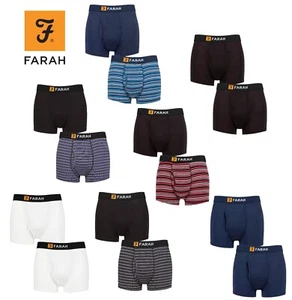 Men's Bamboo Keyhole Trunks Striped and Plain in Various Colours - 2 Pack -Farah - Picture 1 of 11