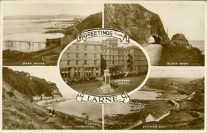 REAL PHOTOGRAPHIC MULTIVIEW POSTCARD OF LARNE, COUNTY ANTRIM, NORTHERN IRELAND - Picture 1 of 2