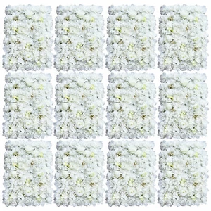 Pannelli da parete fiori sfondo 12 pezzi matrimonio parete fai da te 3D pannelli floreali fatti a mano - Foto 1 di 19