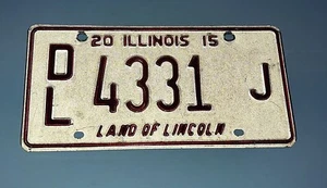 2015 Illinois License Plate DL 4331 J Land of Lincoln - Picture 1 of 2