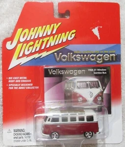 Autobús Johnny Lightning Volkswagen Series 1965 VW 21 ventanas samba rojo '65 NISP - Imagen 1 de 3