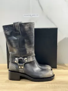 Strategia Biker Frau A5607 Leder Schwarz Luxury Biker Stiefel Frau 37 - Bild 1 von 6