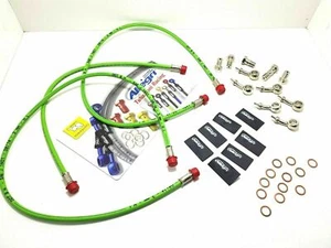 FRONT AND POST BRAKE TUBE KIT. 2013 KAWASAKI 636 ZX-6R GREY ATTACHMENTS GREEN - Picture 1 of 1