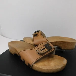 Sandali da ginnastica vintage Dr Scholls donna 8 marroni in legno scarpe zoccoli made in Austria - Foto 1 di 12