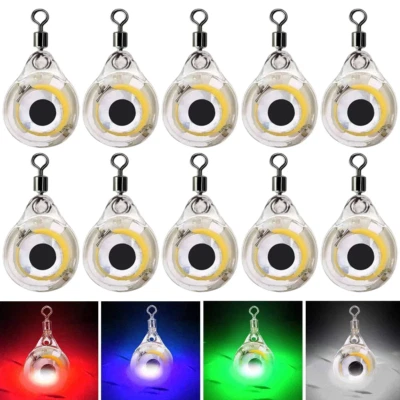 MARKENLOS 10x Mini Nacht LED Unterwasser Angeln Fischen Köder Licht Blinkende Lampe Rot