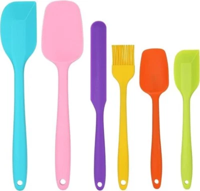 Set of 6 Silicone Spatulas, Heat Resistant, Nonstick for Cooking, Mixing (Black) - Image 1 of 4