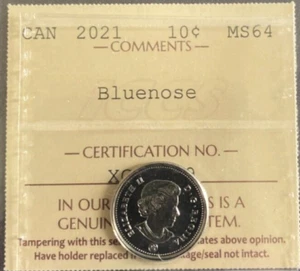 Canada - 10 Cents - 2021 - Bluenose - ICCS Certified - MS-64 - Picture 1 of 3