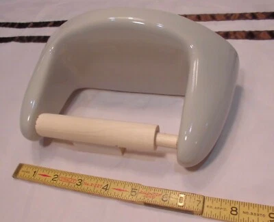  *Gris pizarra* Soporte de papel higiénico de cerámica, parte posterior plana se instala en cualquier superficie. Foto 1 de 4