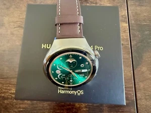 Huawei Watch 4 Pro Funda Titanio Correa Cuero Marrón Oscuro - Imagen 1 de 2