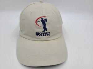 Vintage Buy Com Tour Golf Ahead Strapback Adjustable Hat Cap Dad Men Women Beige - Picture 1 of 16