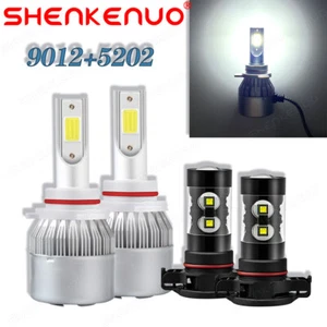 For 2014-2015 GMC Sierra 1500 4X Front LED Headlight + Fog Light Bulbs Kit 6000K - Foto 1 di 9