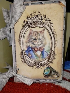 Vintage Victorian Cats Junk Journal Scrapbook USA Seller - Picture 1 of 24