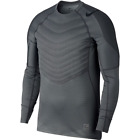 Nike Pro Hyperwarm Aeroloft Fitted Long Sleeve Training Shirt Padded Size M Gray
