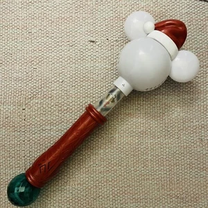 Disney Parks 18" Santa Mickey Mouse Light Up Glow Super Bubble Blower Wand Sings - Picture 1 of 4