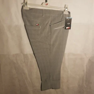 Ladies JRB Golf Prince Check Capri Pants Black/White Cotton - Picture 1 of 5