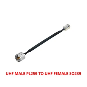 Window Door Pass Through Feed UHF PL259 Male TO SO239 Female RF Flat Cable - Picture 1 of 2