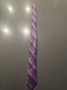 NWT Ted Baker Black Silk Tie w Purple/Magenta Medallions 59x3.5” New - Picture 1 of 2