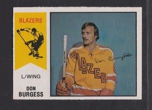 1974-75  OPC  O-PEE-CHEE  WHA  # 32  DON BURGESS  RC  MT   INV 4318