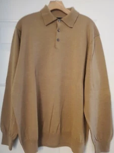 Paul Frederick Polo Sweater Men's Brown 100% Merino Wool Pullover Size Xl - Picture 1 of 9