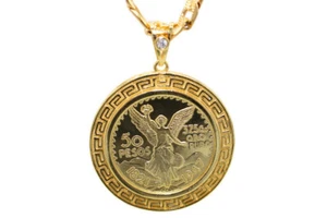 Centenario Con Cadena Nuevo Oro Chapiado Laminado 50 Pesos Aguila Mexicana - Bild 1 von 3