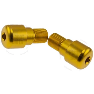 Gold Handle Bar End CNC Plain For Yamaha YZF R1 R3 R6 FZ VMX Cap Weight Slider - Picture 1 of 2