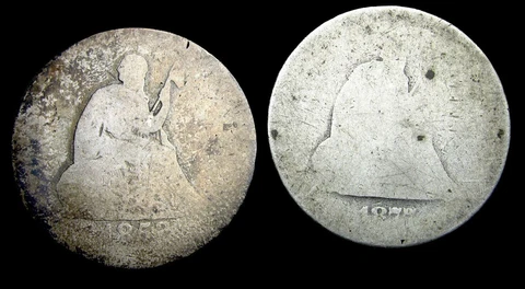 1853 1877 Seated Liberty Quarter Silver ---- Nice Type Coin Lot ----  #GY742 Cover