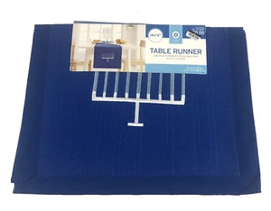 Corredor de mesa Janucá Menorá 14 x 72 azul bordado Janucá decoración del hogar - Imagen 1 de 9