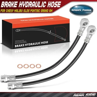 Manguera hidráulica de freno trasera izquierda y derecha para Chevy Malibu Oldsmobile Pontiac Grand Am Foto 1 de 4