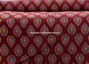 100 % Cotton Fabric 44” Wd Floral Print Sewing Apparel Dress Drape 1Yard Indian - Picture 1 of 2