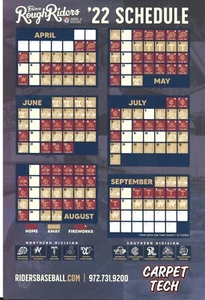 Frisco Roughriders 2022 Magnet Season Schedule AA MiLB Minor Baseball Rangers - Picture 1 of 1