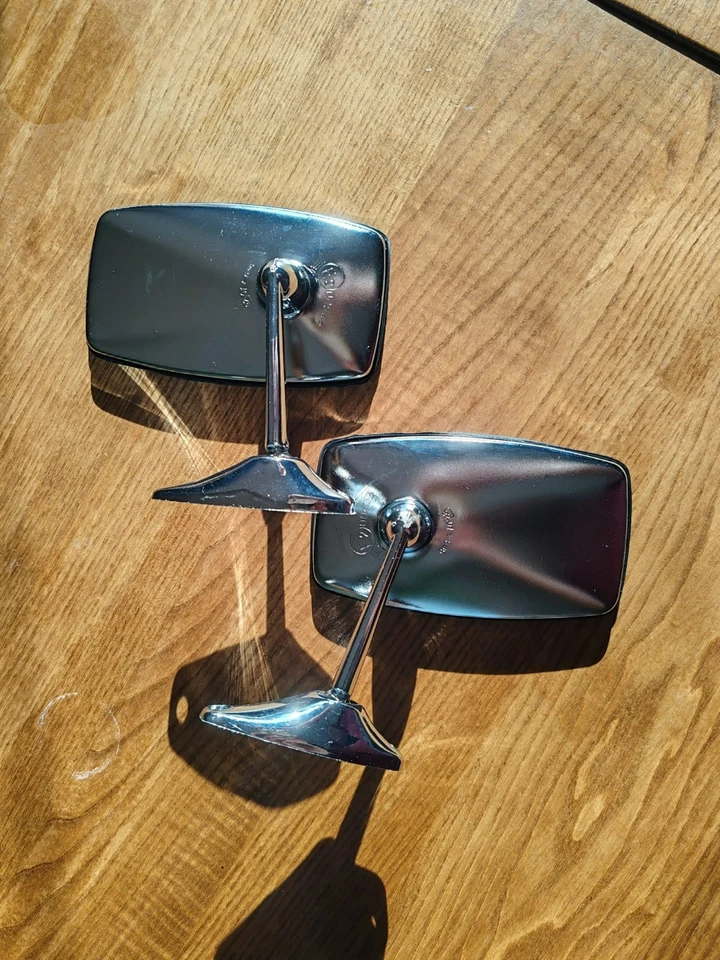 Espejo retrovisor de puerta/guardabarros cromado FIAT 124 nuevo Foto 1 de 4