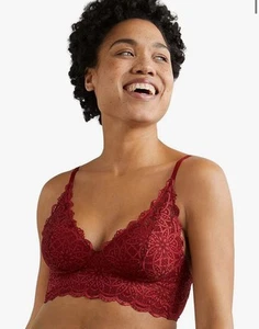 NUEVO Sujetador Convertible Maidenform Inalámbrico Longline Encaje Cómodo De Colección Rojo 36B - Imagen 1 de 5