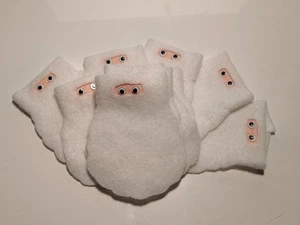 Set 10 porta tovaglioli vintage kitschy fatti a mano in feltro natalizio barba di Babbo Natale - Foto 1 di 9
