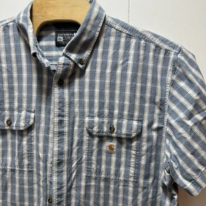 Carhartt Shirt Mens Size 2XL Plaid Short Sleeve Button Down Loose Fit Pockets - Picture 1 of 6