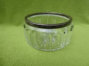 Kristall Glas Schale Bleikristall mit 800 Silber Montur und Hersteller Punze - Bild 1 von 8