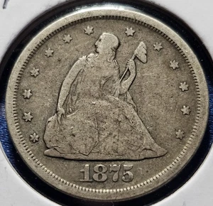 1875 S Seated Liberty Silver Twenty Cent Piece. Nice Grade Type Coin! - Picture 1 of 2
