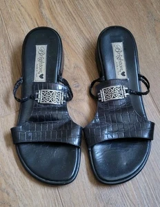 Sandalias Brighton, Hechas en Italia, Mavis, Negras, Talla 7 - Imagen 1 de 9