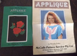 2 VINTAGE 90s McCALLS APPLIQUE PATTERNS, ROSES & GALAH BIRD DESIGNS,SEWING CRAFT - Foto 1 di 4