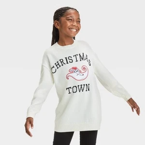 Nightmare Before Christmas Zero Christmas Town Sweater Cream Girl's Medium #7146 - Picture 1 of 6